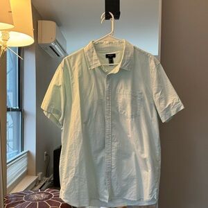Light Green Pastel Button Down Short Sleeve Men's Shirt